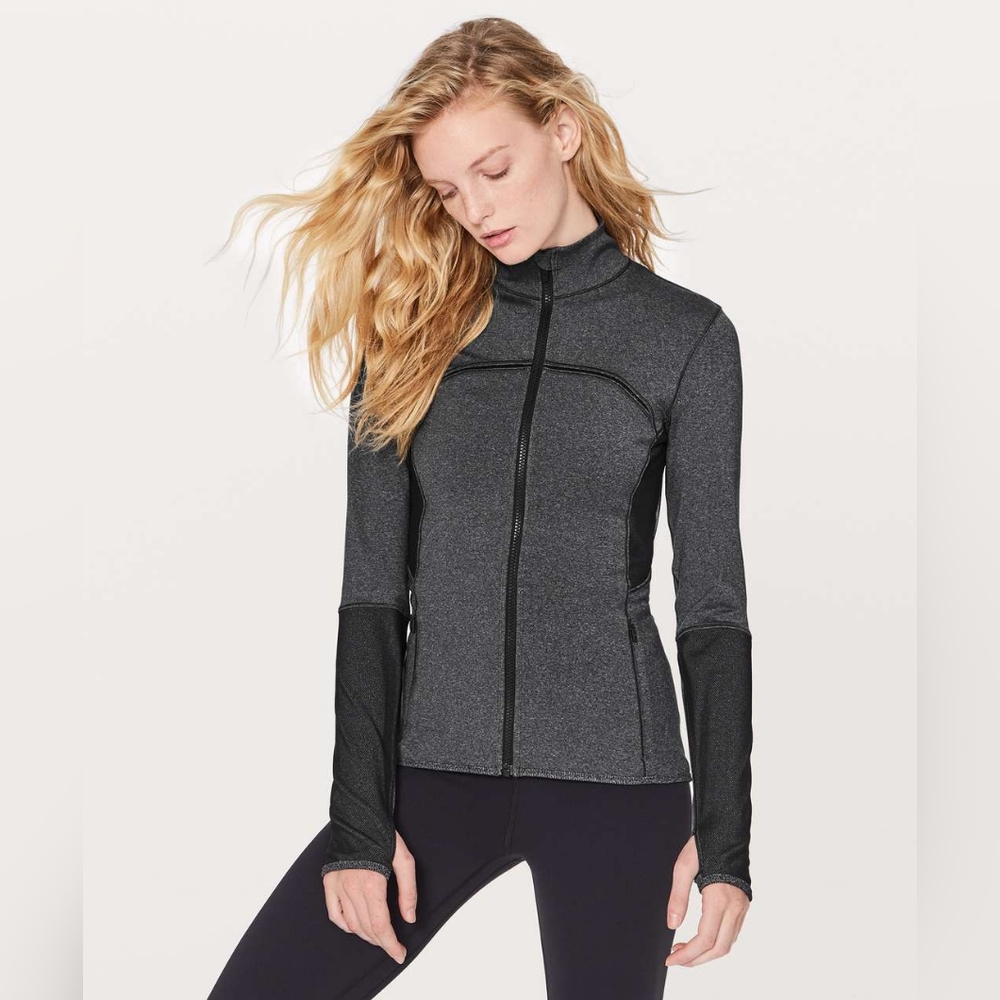Lululemon Mesh Is More Jacket, Heathered Black, Womens Size 6